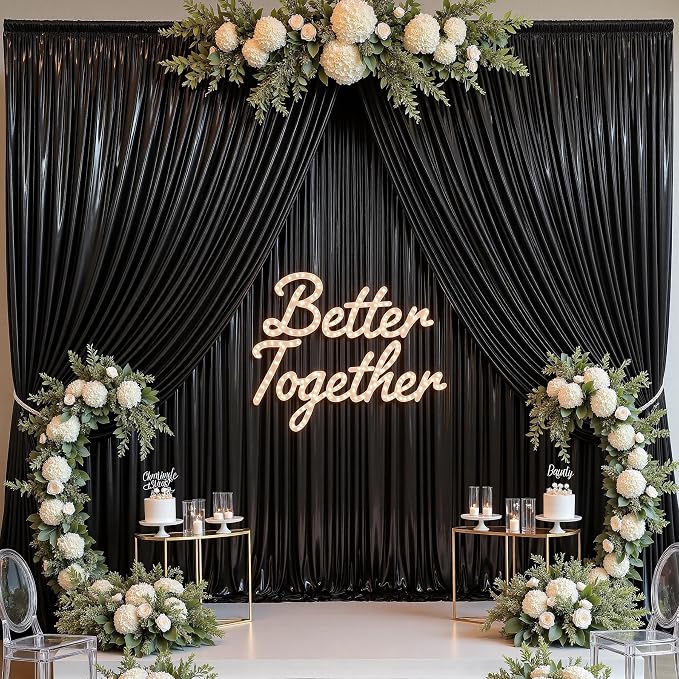 30ftx10ft Shimmer Black Sequin Backdrop Curtain - Image 6