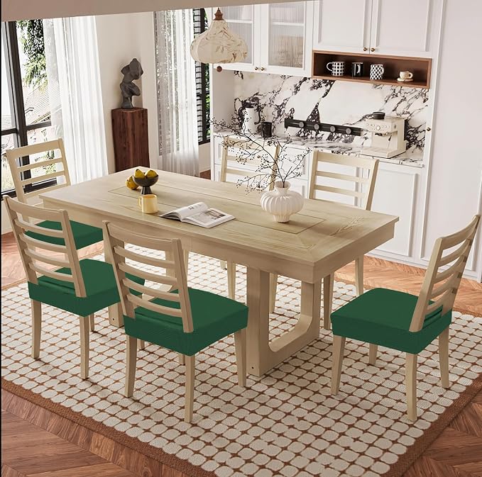 Smiry Waterproof Seat Covers for Dining Room Chairs, No Rear Covers | Stretch - Image 8