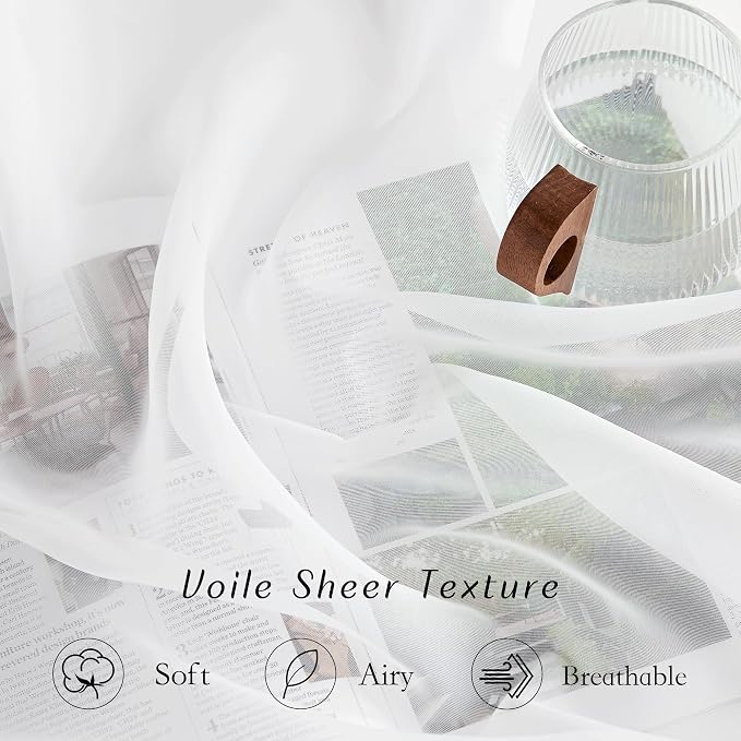 NICETOWN Sheer Curtains 90 inch Long - Image 4