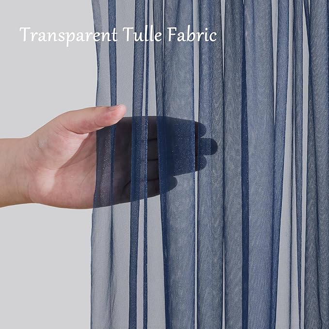 20x10ft Navy Blue Tulle Backdrop Curtain - Image 6