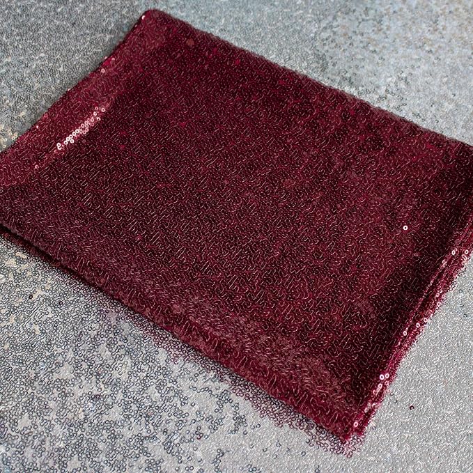 JYFLZQ Burgundy Sequin Backdrop Curtains 7ft x 7ft 1 Panel Glitter Photo Booth - Image 7