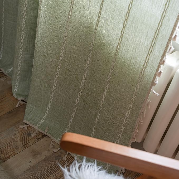 Sutuo Home Sage Green Boho Curtains 72 inch Long - Image 7