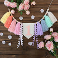Boho Macaron Handmade Extended 1st Birthday High Chair Banner Wild One First by Ereniko