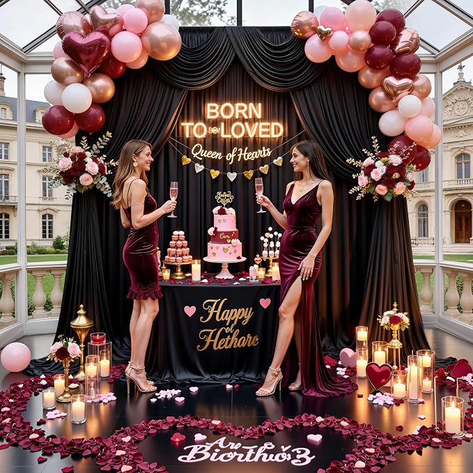 30 ft x 8 ft Black Backdrop Curtain - Image 9