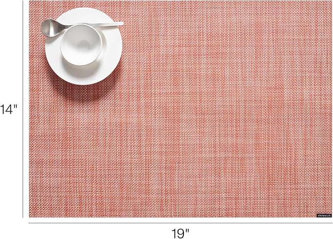 Chilewich Mini Basketweave Placemats, Woven Rectangle Placemats Set of 4 | Easy - Image 2