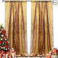 2×8FT-2PCS Black Gold Sequin Backdrop Curtains Panels, Photography Backdrop by Pufogu