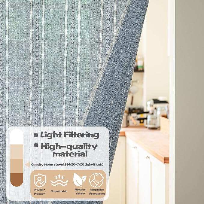 Sutuo Home Blue Boho Door Curtains - Image 3