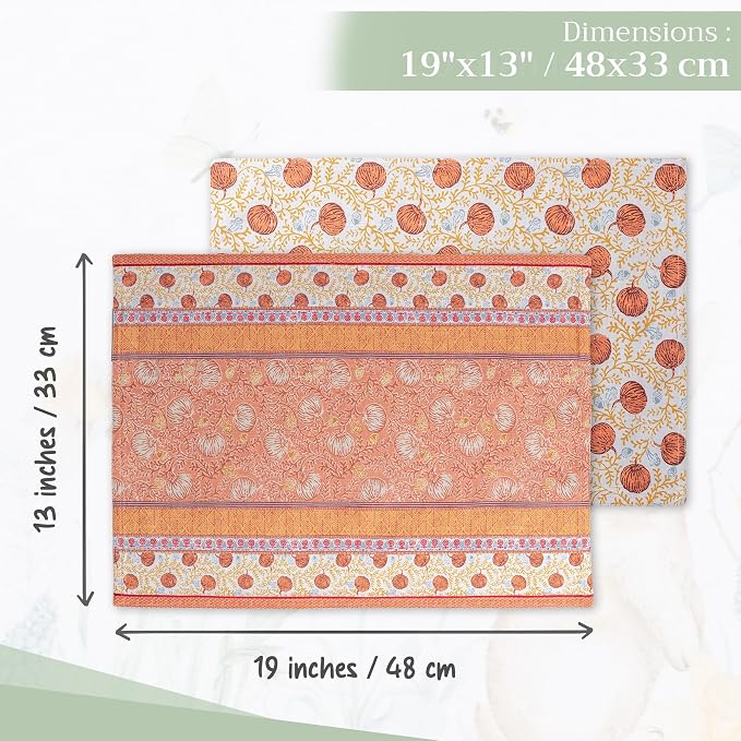 Maison d' Hermine Placemats Set of 4 Reusable 100% Cotton | Cloth Place Mats - Image 4