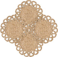 13.8" Corn Husk Woven Round Placemats Set of 4 by DaiVuCrafts
