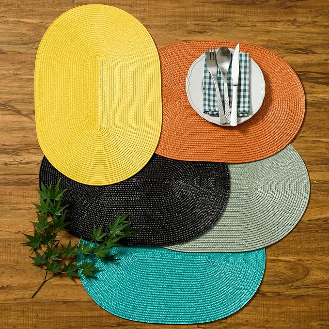 AHHFSMEI Placemats Set of 4 for Dining Table Washable Woven Non-Slip 18x12 - Image 7