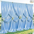 40x10ft Blue Glitter Backdrop Curtain by Partisky