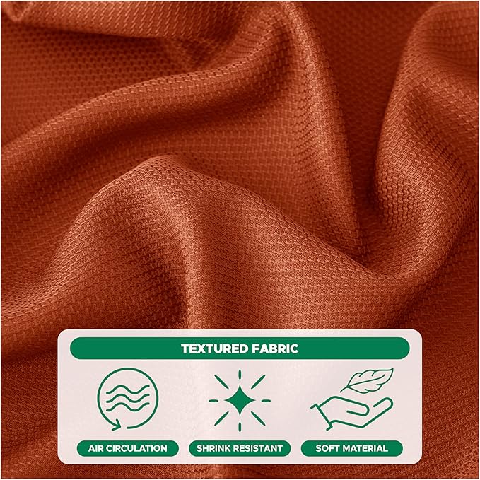 Biscaynebay Fall Tablecloth Textured Fabric 70x120 Inch Rectangular, Rust Thanksgiving Autumn Harvest Water Resistant Fabric Tablecloths for Kitchen, Dining, Wedding, Parties Machine Washable