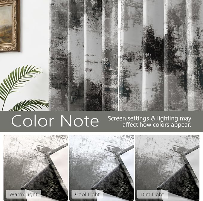 Asuexpect Abstract Curtains 2 Panels Abstract Rust Curtain Room Darkening - Image 4