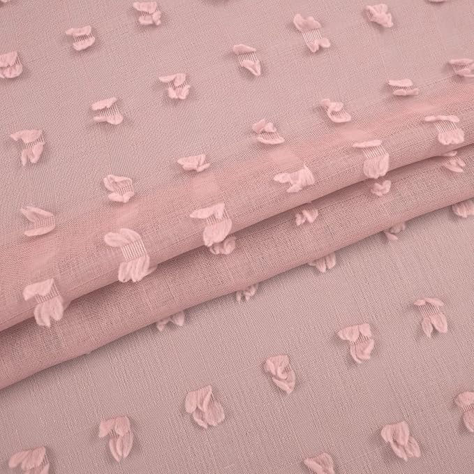 KOUFALL Blush Pink Nursery Curtains Girl Room, Vintage Pale Mauve Rose Dusty - Image 5