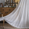Sutuo Home Cream White Crochet Boho Curtain 84 Inches Length, Sheer Lace by SutuoHome