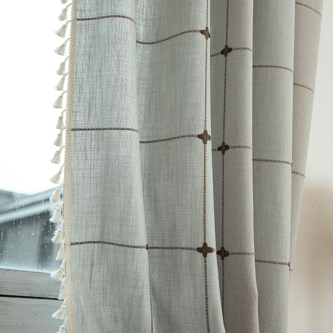 Sutuo Home Boho Curtain for Bedroom 84 Inch Length, Linen Light Filtering - Image 6