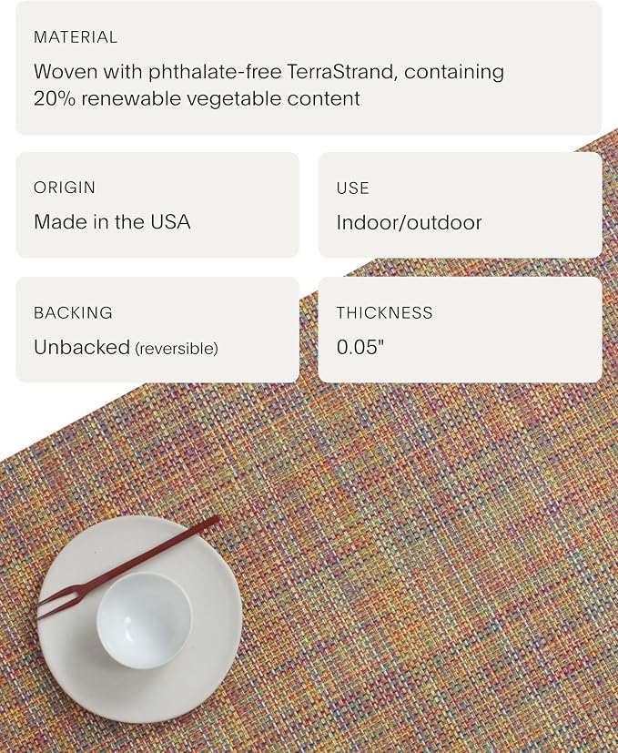 Chilewich Mini Basketweave Placemats, Woven Rectangle Placemats Set of 4 | Easy - Image 4