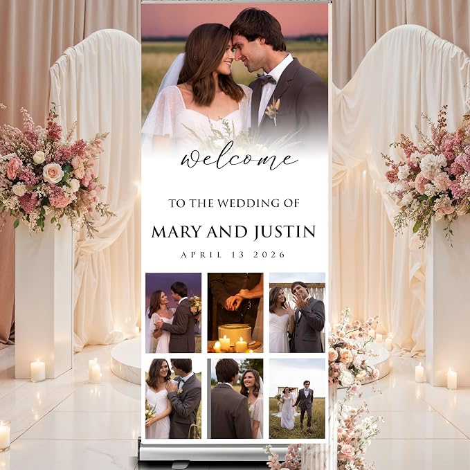 Custom Banner for Weddings READY IN 24HRS Choose your Design Retractable Banner - Image 4