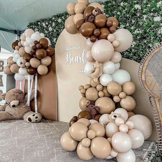 PartyWoo Brown Balloons 50pcs Boho Neutral Coffee Tan Fall Color | Balloons - Image 9