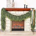 Real Touch Cedar Garland - Artificial Christmas Garlands Faux Green Cedar Fake Pine Needles Garland for Fireplace,Table, Stairs, Mantle, Window,Indoor Outdoor,Home,Holiday Decor(2 PCS,6 FT)