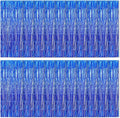 20 Pack Blue Foil Curtain Backdrop 3.2ft x 8.2ft Foil Fringe Backdrop Curtain by Ohiyoo