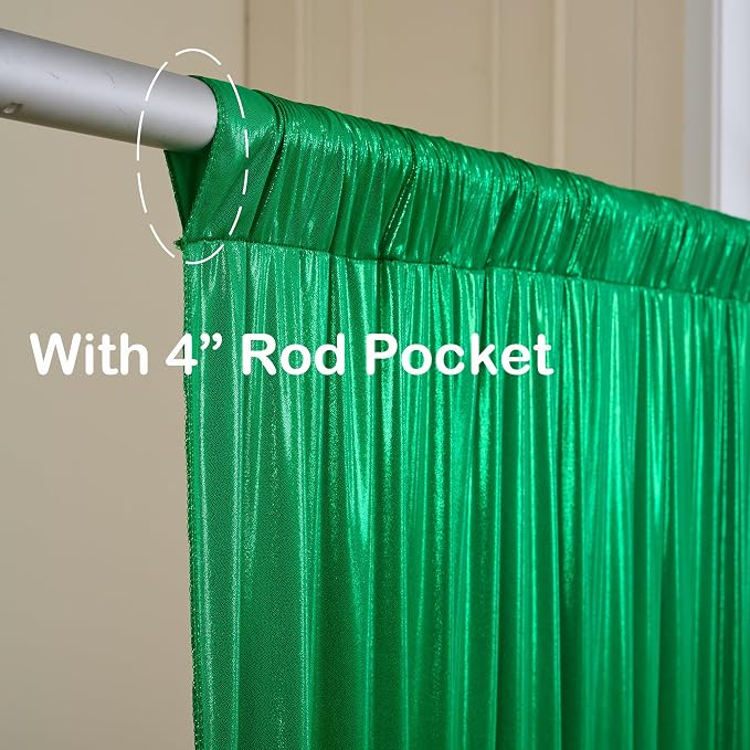 20x10ft Green Sequin Backdrop Curtains, Wrinkle Free Glitter Backdrop Drapes - Image 5