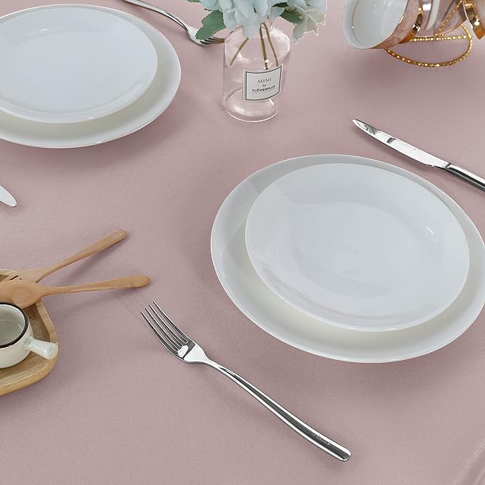 Fitable Rectangle Tablecloth Stain and Wrinkle Resistant Washable Polyester Table Cloth for Buffet Parties and Camping (60x120 inch, Blush)