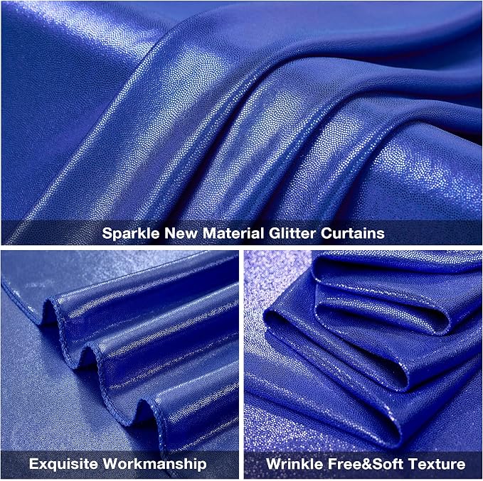 10x10FT Royal Blue Sequin Backdrop Curtain - Image 6