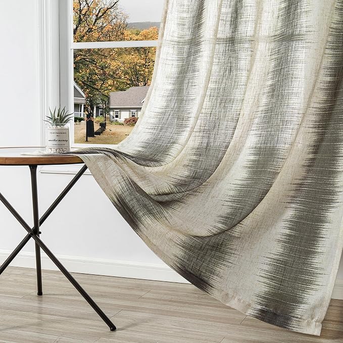 MYSKY HOME Ceiling Curtains for Living Room, Farmhouse Style Lines Printed - Image 3