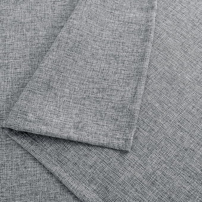 Hiasan Faux Linen Rectangle Tablecloth - Wrinkle and Stain Resistant Washable Table Cloth for Kitchen Dining Room Holiday Table Cover for Dinner, Grey, 60 x 140 Inch
