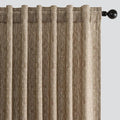 MIULEE Patterned Farmhouse Linen Curtains, Back Tab by MIULEE