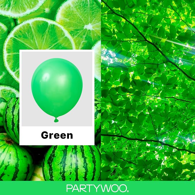 PartyWoo Green Balloons 140pcs Different Sizes of 18 12 10 5 Inch | Balloons - Image 2