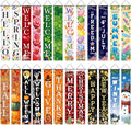 Preboun 12 Pairs Seasonal Door Banner Decorations Set Summer Fall Welcome by Preboun
