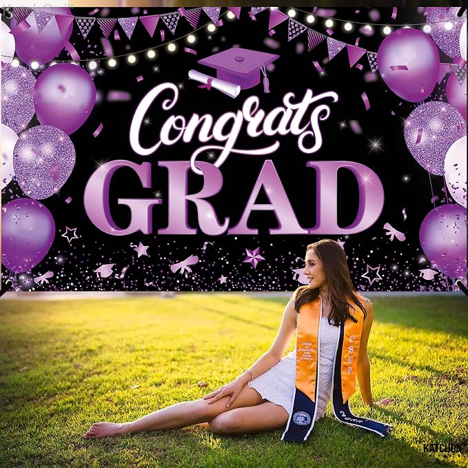 KatchOn Purple and Black Graduation Decorations 2026 Purple Graduation | - Image 2