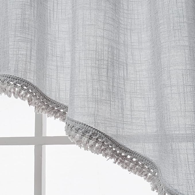 Beda Home Tassel Linen Textured Swag Curtain Valance - Image 5