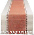 DII Dobby Stripe Table Runner, 13x72 Burnt Orange & Cream Background | Woven by DII