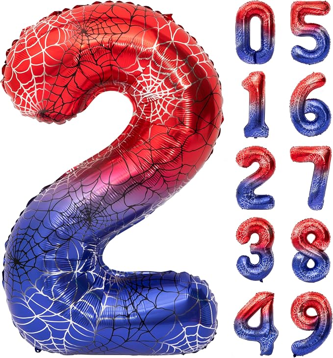 40 In Red And Blue Birthday Theme Large Number 2 Balloon | Giant Large Helium by Exquisitehighqualitypartydecorationstomeetyoureveryneed%EF%BC%81
