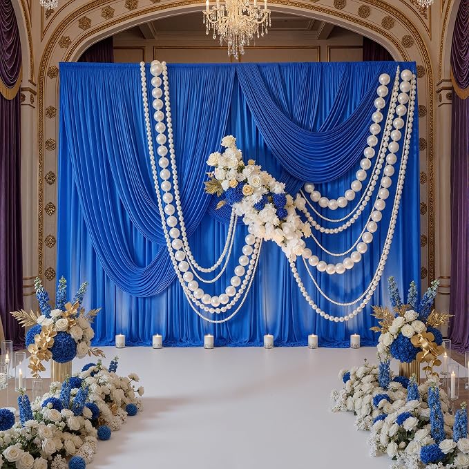40ftx10ft Wrinkle Free Royal Blue Backdrop Curtains - Image 3