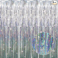 GOER 3.2 ft x 8.2 ft Metallic Tinsel Foil Fringe Curtains Party Photo Backdrop by GOER