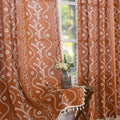 Schweek Floral Rust Orange Curtains 96 Inches Length 2 Panels by Schweek