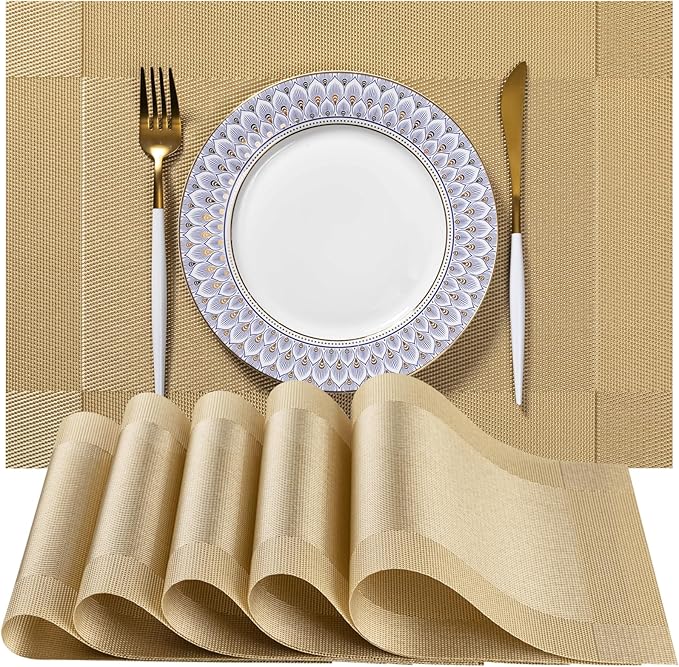 LEXMORE Placemats Set of 4 Vinyl/Plastic Woven Place Mats by lexmore