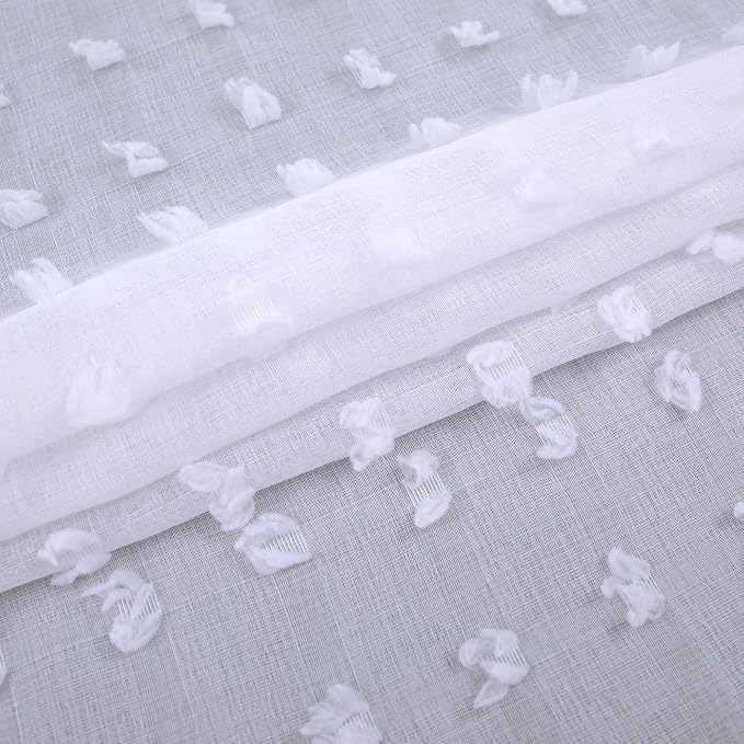 KOUFALL White Sheer Curtains 96 Inches Long - Image 4