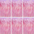 Voircoloria Pink Foil Fringe Backdrop Curtains, Birthday Party Decorations by Voircoloria
