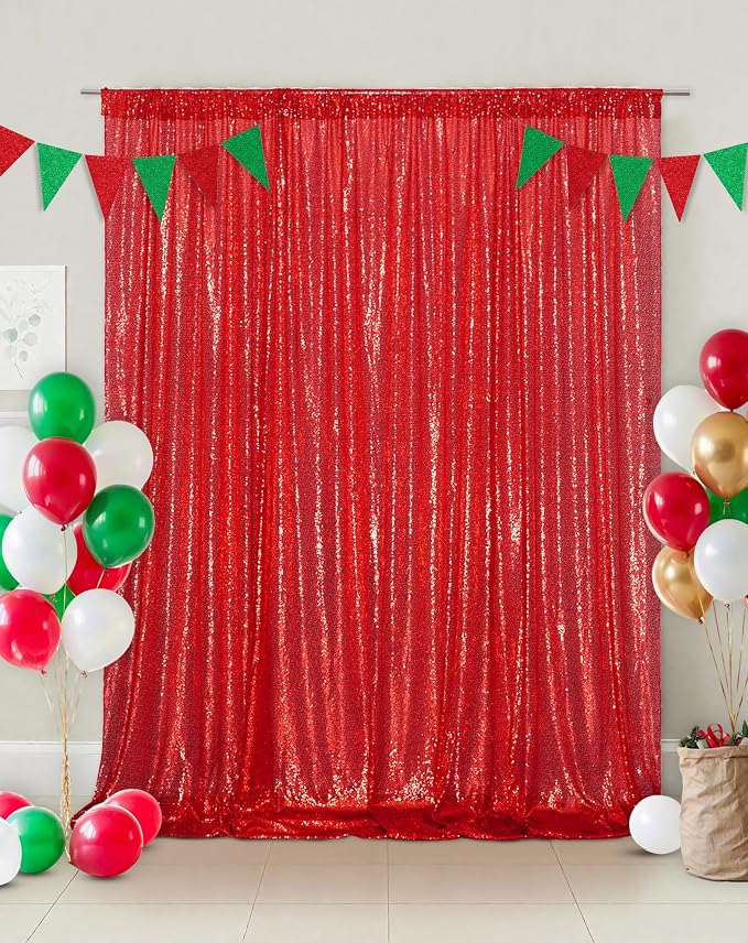 Eternal Beauty Red 3mm Sequin Backdrop 8x10 Ft - Image 6