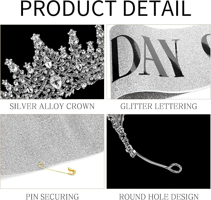 Fesciory Birthday Crown for Women, Adult Fit, Coming of Age Gifts & Halloween - Image 7