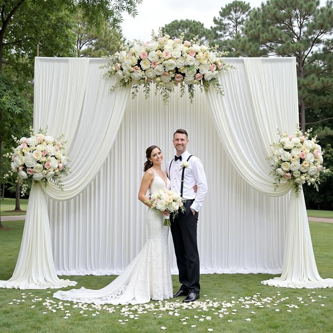 20ft×12ft Ivory Backdrop Curtain - Image 3