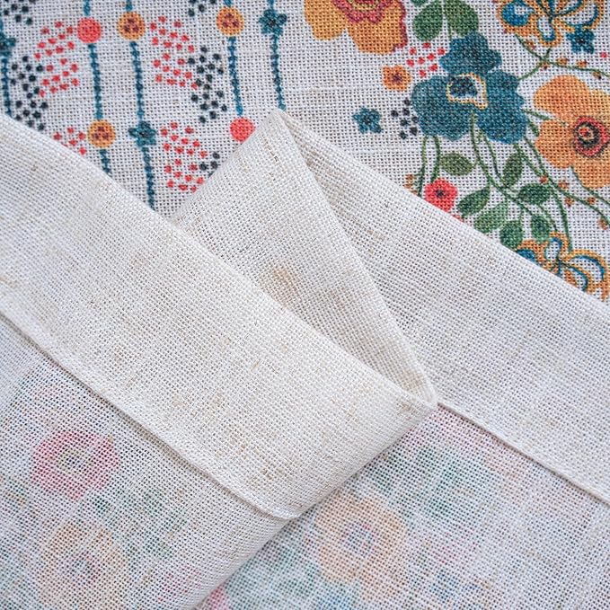 MYSKY HOME Boho Curtains for Bedroom 63 Inch Long Linen Look Semi Sheer Back - Image 6