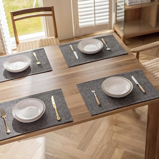 Demetex Placemats Table Mats Set of 4 Heat Resistant Washable Cloth Place Mats - Image 6