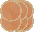 Round Placemats Set of 6, Woven Table Mats, Wide Edge, 15 Inch Diameter by Noctiflorous