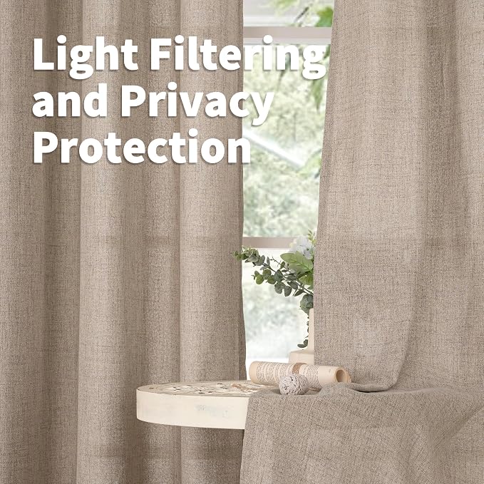 YoungsTex 63 Inch Long Linen Curtains - Image 3
